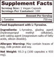NOW Foods L-Tyrosine 750 mg 90 Veg Capsules